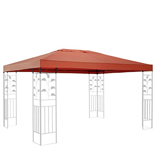 QUICK STAR Techo de Repuesto para cenador de jardín 3x4m Rojo Naranja con Revestimiento de PVC