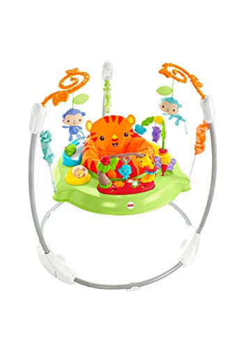 Fisher-Price Saltador Animalitos de la Selva, Producto para Bebés, Con Música, Luces, Sonidos y Accesorios, Regalo para Bebés de 6 o más Meses, Tigre, 1 Unidad (Paquete de 1)