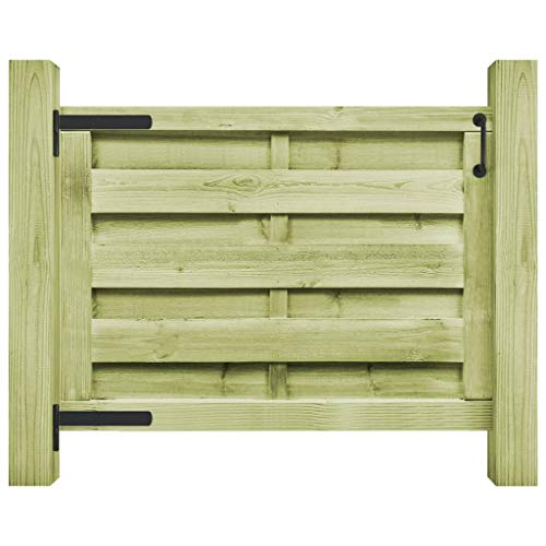 Puerta batiente al aire libre, puerta de jardín de madera maciza de pino con piso superior valla robusta para entrada resistente a las inclemencias del tiempo, panel para puerta de Sicur