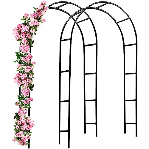 Gardebruk 2X Arco Decorativo para Rosas Plantas Trepadoras 240x140cm Enrejado de Metal Jardín Eventos Negro