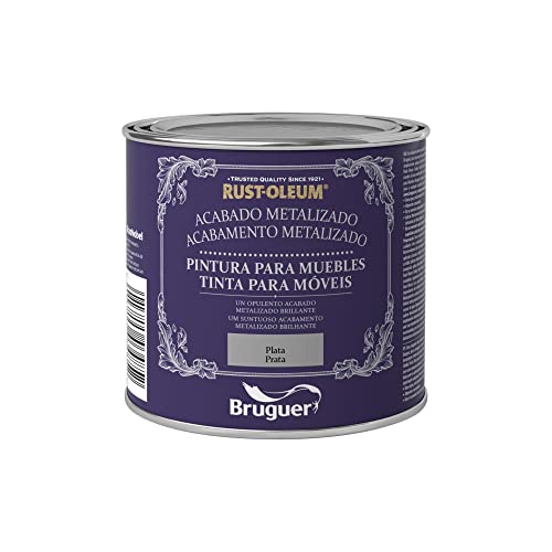 Rust-Oleum Bruguer Pintura para Muebles Metalizada Plata 125 ml