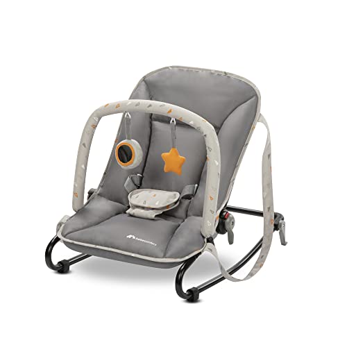 Bebe Confort Starlight Hamaca mecedora bebe, gandulita reclinable en 5 posiciones, con arco de juego, para bebés de hasta 9 kg, Color Warm Grey
