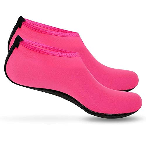 Boolavard Zapatillas de Deporte acuático Barefoot Calcetines de Yoga Aqua de Secado rápido para Hombres, Mujeres y niños (S - 36-37 EU, Rosa)