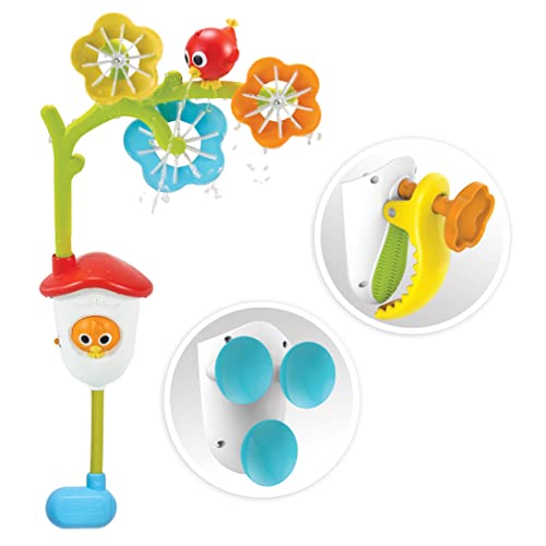Yookidoo - Móvil de Baño para Bebé - Flores y Fuente giratorias para recién Nacidos y niños - Desarrollo Sensorial de Tiempo de Baño (Cubo no Incluido) - Se Fija a Cualquier bañera - 0-2 años.