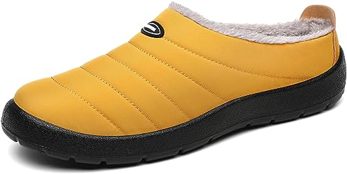 Mishansha Zapatillas de Estar por Casa Mujer Hombre Invierno Zapatos de Casa con Cómodas Forro de Cálidas - Suela Antideslizante para Exterior e Interior,Mantequilla Amarilla 41