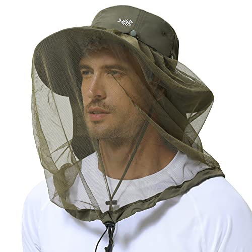 Bassdash UPF 50+ Sombrero para el Sol con mosquitera Oculta y Solapa para el Cuello para Hombres Mujeres al Aire Libre Pesca Senderismo Camping