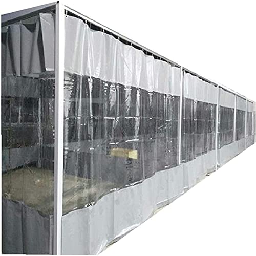 Lona Exterior Cortina Impermeable Panel Lateral de PVC Transparente Parabrisas Tienda Panel Lateral con Ojal for Exterior, Jardín, Pérgola, Terraza ( Color : Clear Gray , Size : 3.5x2.5m/11.5x8.2ft )