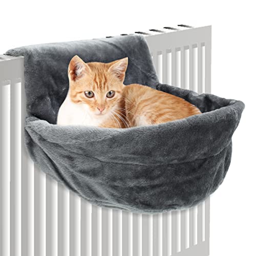 Toaboa Hamaca para gatos, radiador, 45,5 x 39 x 25,5 cm, cama para radiador para gatos con marco de hierro duradero, cama suave para gatos para calefacción, plegable, para gatos y mascotas pequeñas