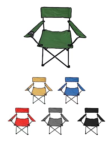 Jardin202 - Silla de Camping Plegable con Portavasos | Metal y Lona | 80x80x49 cm | SELECCIONA Color | Verde