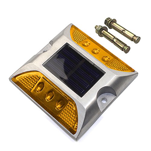 Lámpara solar de aluminio amarillo de 6 LED CIS-57658B para camino de entrada de muelle