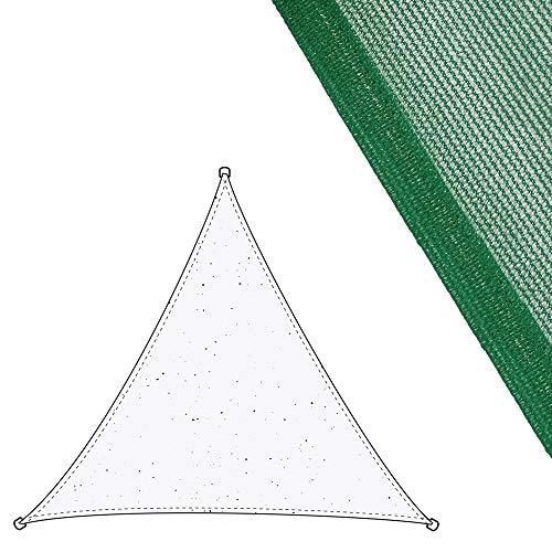 Toldo Vela de sombreo Triangular Verde de Fibras HDPE de 300x300x300 cm