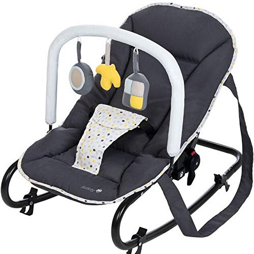 Safety 1st Koala Gandulita reclinable para bebé con funcion mecedora, Hamaca con arco de juego, ligera y compacta, color Warm Gray