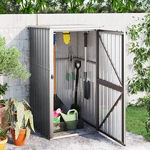 ARKEM Cobertizo de Herramientas jardín Acero galvanizado Armarios Exteriores Aluminio Trastero Exterior 88x89x161 cm