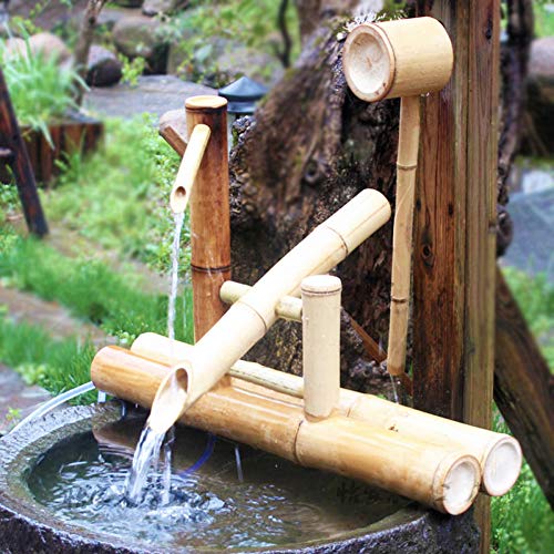 Fuente De Agua del Jardín del Zen Fuente De Agua De Bambú Bomba Oscilante Paisaje del Agua Decoración Japonesa del Jardín