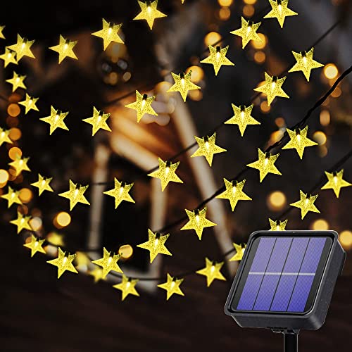 Useber Guirnaldas Luces Exterior Solar, 50LED,8 Modos & Impermeable Cadena de Luces Decoracion para Terraza,Fiestas,Patio,Jardines,Interior (Estrella)