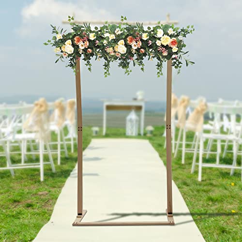 Arco de madera para bodas de 7 pies, para ceremonia, rústico, cenador de boda, arco de globo, para bodas, ceremonias