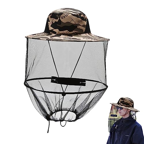 Sombrero de mosquitera, sombrero de mosquito, sombrero de apicultura, sombrero de protección para la cara, sombrero de pescador, sombrero de red de mosquitos, sombrero antimosquitos, gris, 40