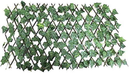 LLPERCOM Celosía seto con Hojas, Barrera Plegable de Mimbre para el jardín, Medidas de 194 cm x 40 a 72 cm x 64cm, Material de Primera Calidad. Valla.