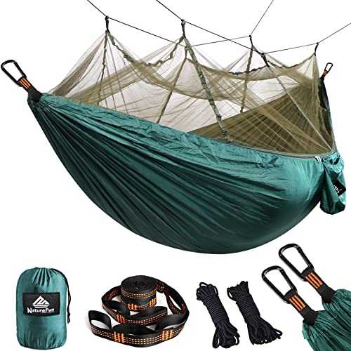 NatureFun Mosquitero Hamaca Ligera Viaje y Camping | 300kg de Capacidad de Carga, (275 x 140 cm) Transpirable Nylon de Paracaídas| para Jardín Interior al Aire Libre