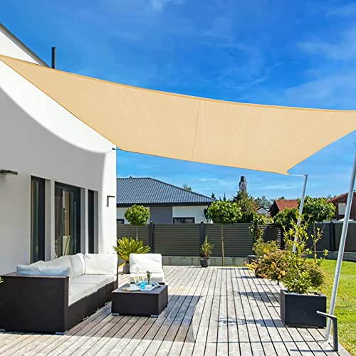 LOVE STORY Toldo Vela de Sombra 2x2m Cuadrado Toldos Exterior Terraza Impermeable Protección UV para Patio Jardín balcón, Arena