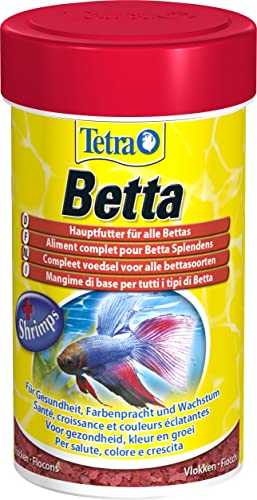 Tetra Betta Flakes - Comida para peces, especialmente desarrollada para peces combatientes y otros peces laberíntidos, lata de 100 ml
