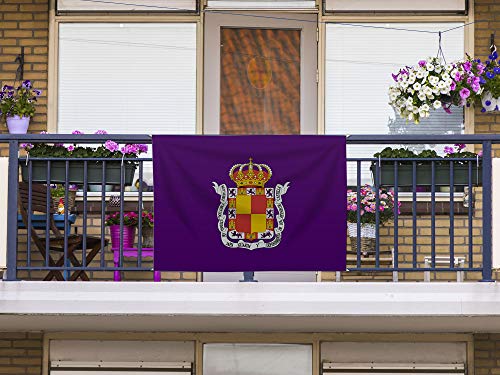 Oedim Bandera de Jaén Capital Sin Palo, 150x85cm, Reforzada y con Pespuntes, Bandera con 4 Lazos y Resistente al Agua