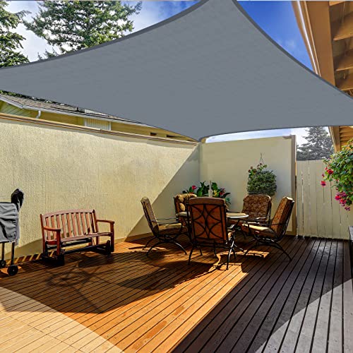 OKAWADACH Toldo Vela de Sombra Rectángulo 3 x 4m, Vela de Sombra Protección UV para Patio, Exteriores, Jardín, Gris Claro