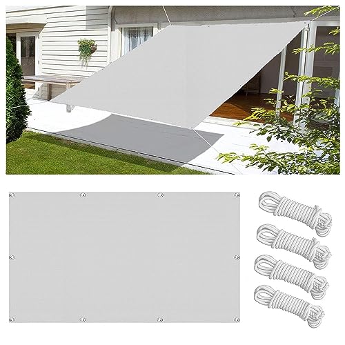 Toldo Vela de Sombra Rectangular Impermeable 2x5M Toldos Exterior Terraza Protección Rayos UV Resistente al Desgarro para Terraza Balcon Patio Exteriores Jardín con Ojales y Cuerdas de Fijación