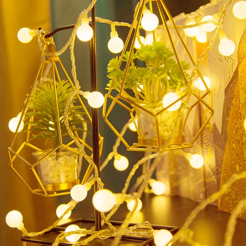 String Light 6M 40LED, 2 Modos de Iluminación, Luz de Hada Impermeable Blanco Cálido, Luminosas Exterior Interior Decorativa, Guirnalda Luces Led para Balcones, Jardines, Boda, Fiesta de Navidad