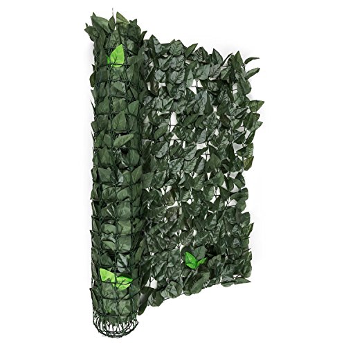 Blumfeldt Fency Dark Ivy Valla de protección Visual y Anti Viento (Malla sombreo 300x100 cm, Cubierta Exterior sombreadora, Pantalla privacidad balcón jardín, imitación Hojas seto arbusto Verde)