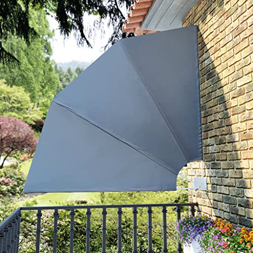 Home Products - Toldo plegable para balcón (210 x 210 cm), color gris