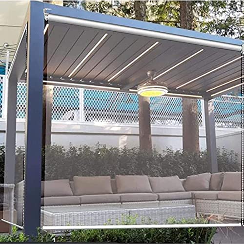 XIAOLIN Gazebo Exterior Persiana Enrollable Transparente, Partición Exterior - Impermeable, Cortinas Transparentes Pérgola Jardín Verano (Color : Clear, Size : W115xL200cm)