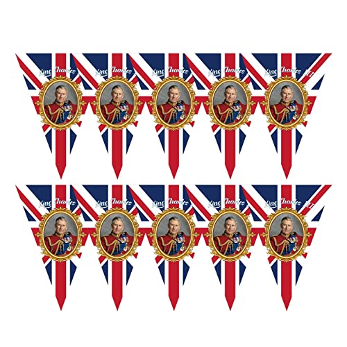 Bandera de Carlos III – Bandera del Rey Carlos Union Jack – Bandera de 2,5 m Bandera de Reino Unido Rey Carlos III, bandera grande larga vida al rey bandera de recuerdo Charles Nuestro Nuevo Rey para