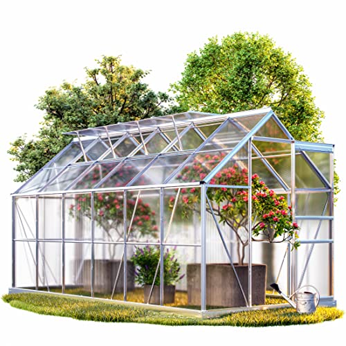 Gardebruk Invernadero de Aluminio 7,22m² Cobertizo de Jardín Plantas Cultivos 380x190x195cm Vivero Huerto