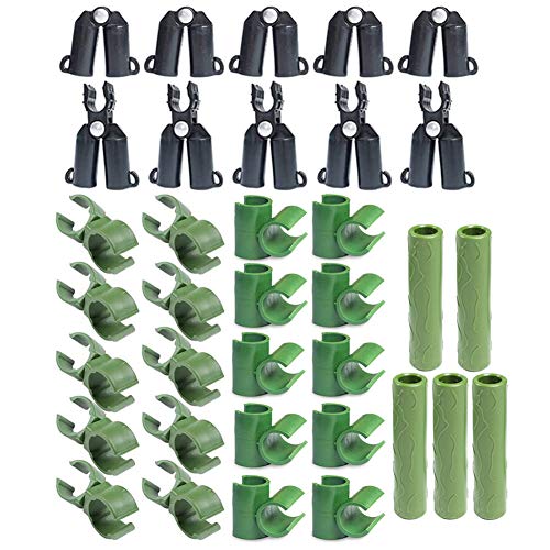 MISNODE 35 clips de conector de enrejado ajustable para plantas, clip universal de plástico de 16 mm, 5 tipos diferentes de conector de plástico para jardín
