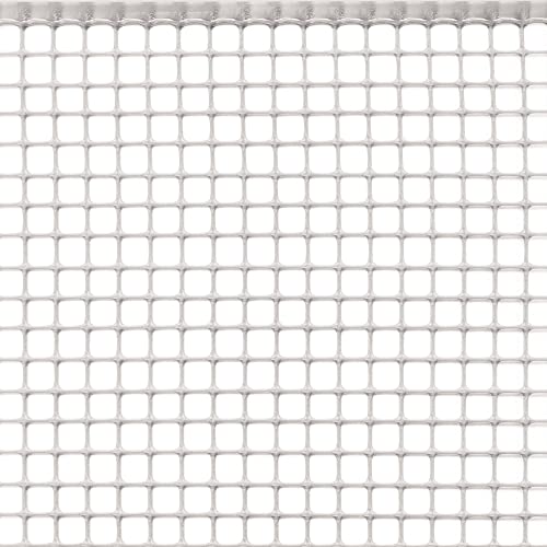 Tenax Malla de Plástico Quadra 10 Blanco 1,00x30 m, Malla Protectora Multiuso para Balcones, Vallas y Cercados