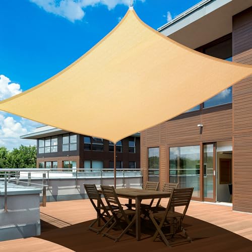 UIRWAY Toldo Vela de Sombra Rectangular 3 x 4 m,185 g/m² HDPE,Transpirable,95% Protección Rayos UV para Patio, Jardín, Pérgola, Patio Trasero