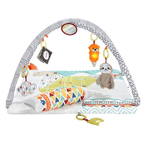 Fisher-Price, Gimnasio sensorial Llama, Manta de Juego para bebés recién Nacidos (Mattel GKD45),Embalaje estándar, Multicolor