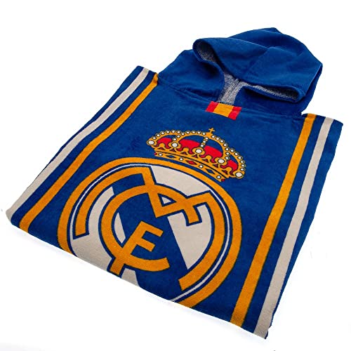 Real Madrid Poncho Playa Algodon Toalla Tiempo Libre y Sportwear Infantil, Juventud Unisex, Multicolor (Multicolor), Talla Única