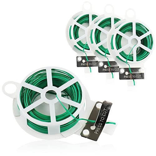 com-four® Cable de unión de 80 Metros - Cable Recubierto de plástico en Verde - Cable de jardín con Dispositivo para jardinería y tareas domésticas (04x 20m)