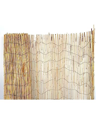 Cañizo de Bambú natural fino, cerramiento de bambú natural para ocultación, 75% ocultación, varias medidas (2, 1x5m)