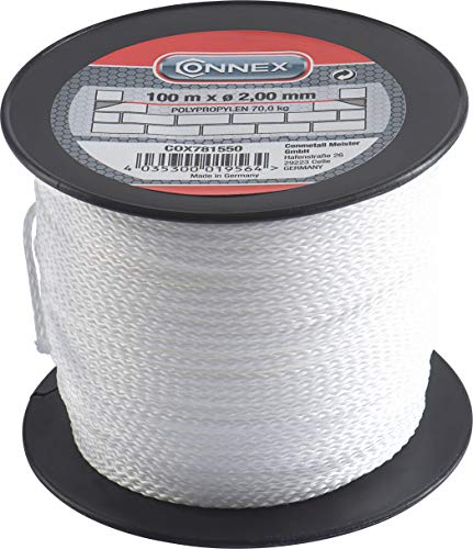 Connex COX781550 -Cordón trenzado de propileno, 100 m x diámetro 2 mm