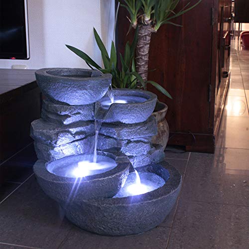Arnusa - Fuente para habitación con iluminación led para interior y exterior, fuente de jardín