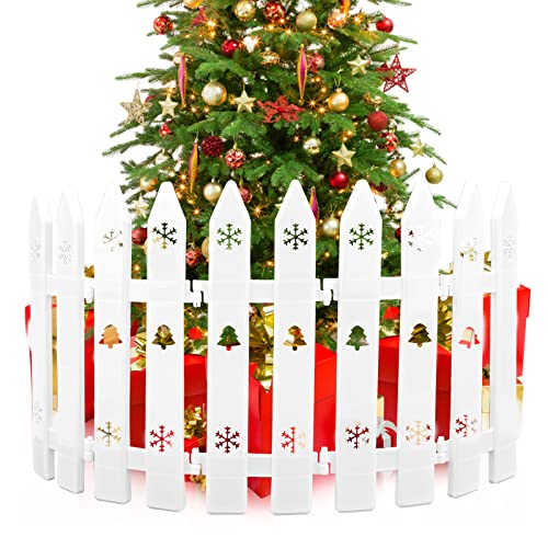 20 cercas de plástico blanco para Navidad, 30 x 10 cm Christmas Tree Plastic Picket Fence, valla de jardín desmontable, para árbol de Navidad, boda, fiesta, micropaisaje, decoración