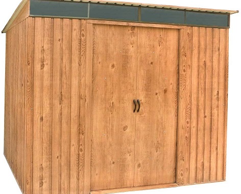 Caseta duramax de metal imitacion madera  con dos puertas pentrof 8x6wi-n 