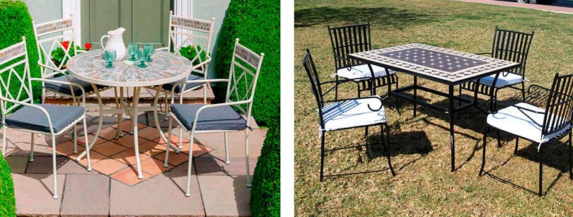 conjunto mesa y sillas de jardin blanco