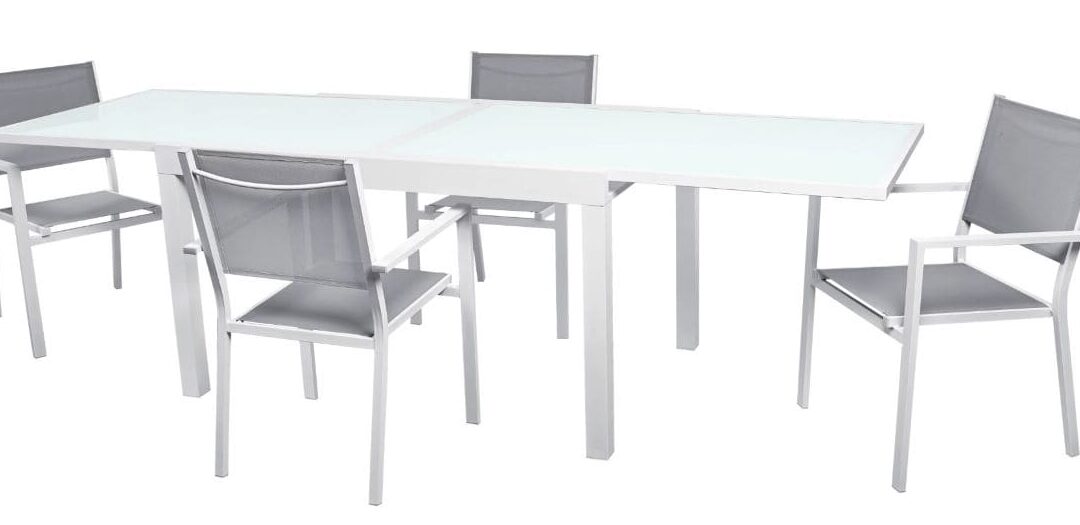 mesa de exterior de aluminio