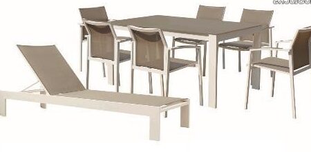 mesa de jardin de aluminio cuadrada
