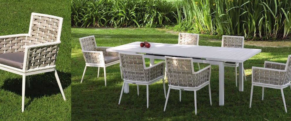 mesa extensible para terraza y jardin
