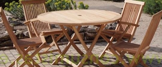 mesa y sillas de teca de jardin 1